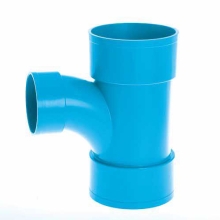 Fresh Material UPVC JISK-6739 Drainage Long Tee Blue 